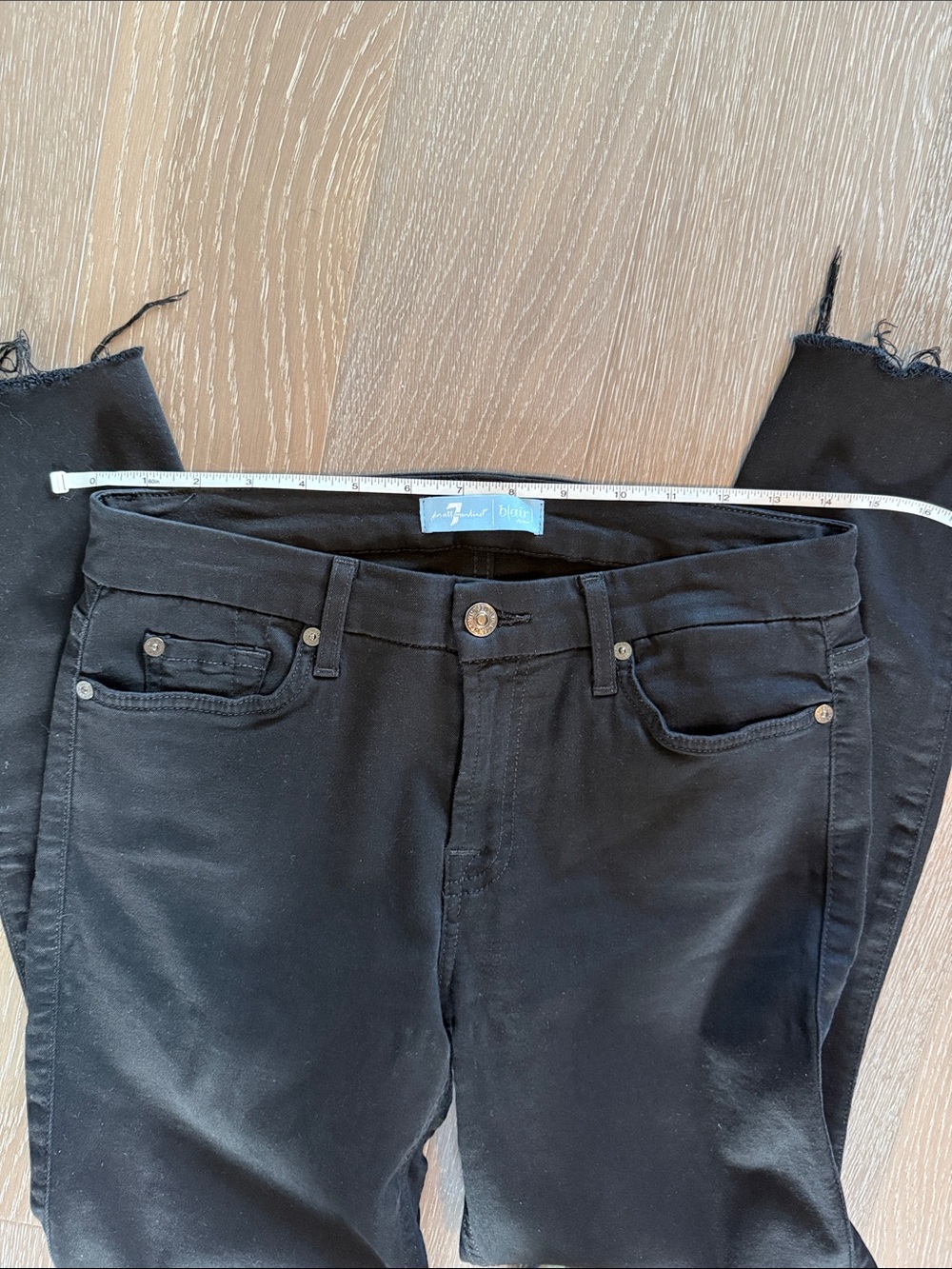 7 For All Mankind B(air) Denim Black Ankle Skinny Ankle Jeans Size 29 - Picture 11 of 13